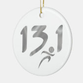 Silver 13.1 halve marathon keramisch ornament (Links)