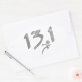 Silver 13.1 halve marathon ovale sticker (Envelop)
