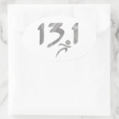 Silver 13.1 halve marathon ovale sticker (Tas)