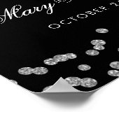 Silver 18th Birthday Faux Glitter Confetti Black Poster (Hoek)