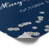 Silver 18th Birthday Faux Glitter Confetti Navy Poster (Hoek)