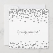 Silver 18th Birthday Faux Glitter Confetti White Kaart (Achterkant)