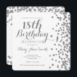 Silver 18th Birthday Faux Glitter Confetti White Kaart<br><div class="desc">Elegant 18e verjaardag Silver Faux Glitter Confetti White sjabloon. Overeenkomende producten beschikbaar!</div>