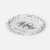 Silver 18th Birthday Faux Glitter Confetti White Papieren Bordje (Gekanteld)