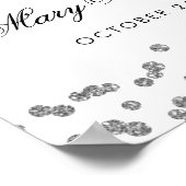 Silver 18th Birthday Faux Glitter Confetti White Poster (Hoek)