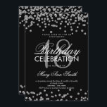 Silver 18th Birthday Glitter Confetti Black Kaart<br><div class="desc">Elegant 18th Birthday Silver Faux Glitter Confetti Black sjabloon. Geweldig voor 18e verjaardagsfeestjes en nog veel meer!</div>