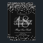 Silver 18th Birthday Glitter Confetti Black Kaart<br><div class="desc">Elegant 18th Birthday Silver Faux Glitter Confetti Black sjabloon. Geweldig voor 18e verjaardagsfeestjes en nog veel meer!</div>