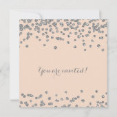 Silver 18th Birthday Glitter Confetti Blush Pink Kaart (Achterkant)