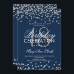 Silver 18th Birthday Glitter Confetti Navy Blue Kaart<br><div class="desc">Elegant 18e verjaardag Silver Faux Glitter Confetti Navy Blue sjabloon. Geweldig voor 18e verjaardagsfeestjes en nog veel meer!</div>