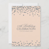 Silver 18th Birthday Glitter Confetti Roos Roze Kaart (Achterkant)