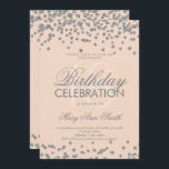 Silver 18th Birthday Glitter Confetti Roos Roze Kaart<br><div class="desc">Elegant 18th Birthday Silver Faux Glitter Confetti Roos Roze uitnodiging sjabloon. Geweldig voor 18e verjaardagsfeestjes en nog veel meer!</div>
