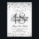 Silver 18th Birthday Glitter Confetti White Kaart<br><div class="desc">Elegant 18e verjaardag Silver Faux Glitter Confetti White sjabloon. Geweldig voor 18e verjaardagsfeestjes en nog veel meer!</div>