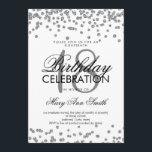 Silver 18th Birthday Glitter Confetti White Kaart<br><div class="desc">Elegant 18e verjaardag Silver Faux Glitter Confetti White sjabloon. Geweldig voor 18e verjaardagsfeestjes en nog veel meer!</div>