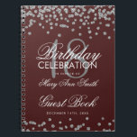 Silver 18th Birthday Guest Book Confetti Burgundy Notitieboek<br><div class="desc">Elegant 18e verjaardag Glitter Confetti op de sjabloon van Bourgogne. Eenvoudig te gebruiken en eenvoudig aan te passen. Bestel vandaag nog!</div>