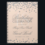 Silver 18th Birthday Guest Book Confetti Roos Roze Notitieboek<br><div class="desc">Elegant 18th Birthday Party Glitter Confetti on Roos Blush Pink sjabloon. Eenvoudig te gebruiken en eenvoudig aan te passen. Bestel vandaag nog!</div>