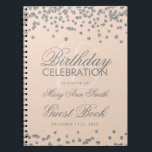 Silver 18th Birthday Guest Book Confetti Roos Roze Notitieboek<br><div class="desc">Elegant 18th Birthday Party Glitter Confetti on Roos Blush Pink sjabloon. Eenvoudig te gebruiken en eenvoudig aan te passen. Bestel vandaag nog!</div>