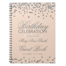 Silver 18th Birthday Guest Book Confetti Roos Roze Notitieboek