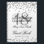 Silver 18th Birthday Guest Book Glitter Confetti Notitieboek<br><div class="desc">Elegant 18th Birthday Party Glitter Confetti on White sjabloon. Eenvoudig te gebruiken en eenvoudig aan te passen. Bestel vandaag nog!</div>