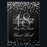 Silver 18th Birthday Guest Book Glitter Confetti Notitieboek<br><div class="desc">Elegant 18e verjaardag Glitter Confetti op zwarte sjabloon. Eenvoudig te gebruiken en eenvoudig aan te passen. Bestel vandaag nog!</div>