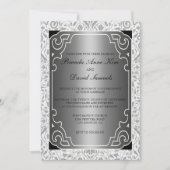 Silver 1920s Art Deco Wedding Invitation Kaart (Voorkant)
