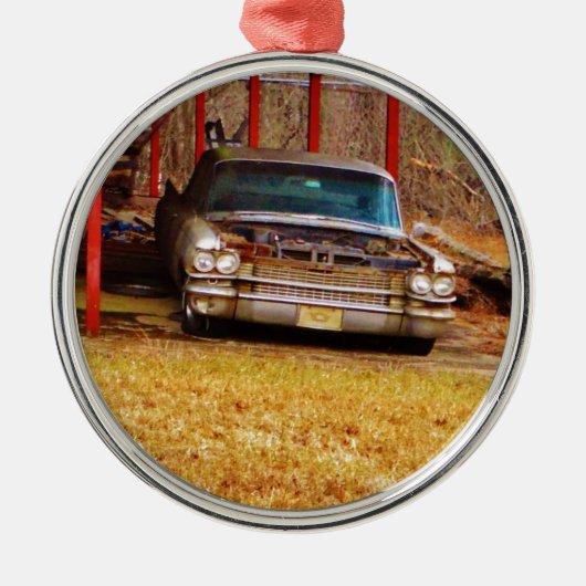 Silver 1963 Sadan Deville Metalen Ornament (Voorkant)