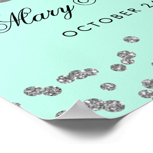 Silver 21st Birthday Faux Glitter Confetti Mint Poster (Hoek)