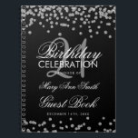 Silver 21st Birthday Guest Book Confetti Black Notitieboek<br><div class="desc">Elegant 21st Birthday Party Glitter Confetti op zwarte sjabloon. Eenvoudig te gebruiken en eenvoudig aan te passen. Bestel vandaag nog!</div>