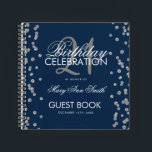 Silver 21st Birthday Guestbook Confetti Navy Blue Notitieboek<br><div class="desc">Een elegante 21ste sjabloon van het Boek van de Partij van de Vrede met Zilveren Glitter Confetti op het Blauwe ontwerp van de Zeevlek en gemakkelijk om tekst aan te passen.</div>