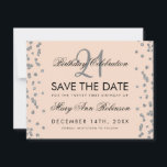 Silver 21st Birthday Save the Date Confetti Blush<br><div class="desc">Het elegante "21st Birthday Party"-ontwerp met Silver Faux Glitter Confetti Blush Roos Roze en aangepaste naam en detailtekst. Eenvoudig te gebruiken en eenvoudig aan te passen. Bestel vandaag nog!</div>