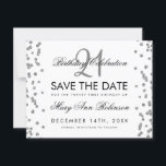 Silver 21st Birthday Save the Date Confetti White<br><div class="desc">Het elegante "21st Birthday Party"-ontwerp met Silver Faux Glitter Confetti White en de aangepaste naam en detailtekst. Eenvoudig te gebruiken en eenvoudig aan te passen. Bestel vandaag nog!</div>