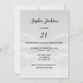 Silver 21st verjaardagsfeest zwarte elegante boog kaart (Achterkant)