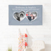 Silver 25e huwelijksdag 2 hartfoto spandoek (Insitu)