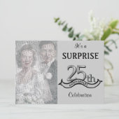 Silver (25e Jubileum) Feestuitnodigingen Kaart (Staand voorkant)