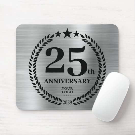 Silver 25e zakelijke Logo-Jubileum Muismat (Met muis)