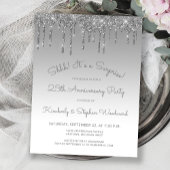 Silver 25th Anniversary Surprise Party Briefkaart