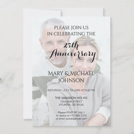 Silver 25th Anniversary wlith Photo Kaart (Voorkant)