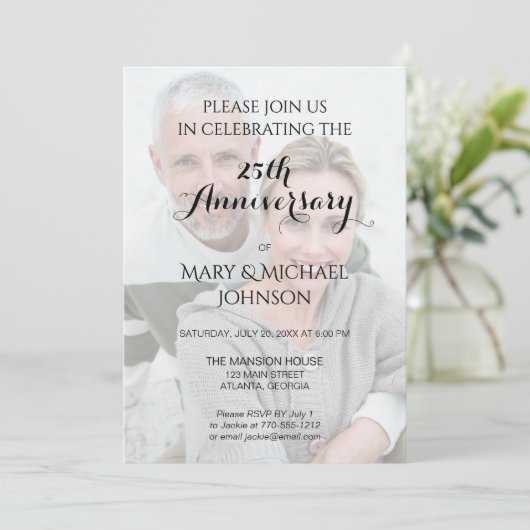 Silver 25th Anniversary wlith Photo Kaart (Staand voorkant)
