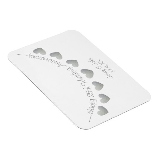 Silver 25th bruiloft bunting gift magne magneet (Rechterzijde)