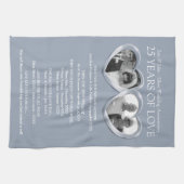 Silver 25th bruiloft foto familieverhaal theedoek (Horizontaal)