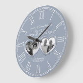 Silver 25th bruiloft voorbij cadeau foto grote klok (Hoek)