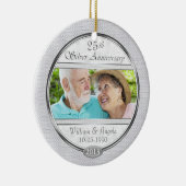 Silver 25th Jubileum, aangepast Ornament voor foto (Rechts)