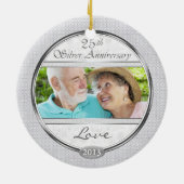 Silver 25th Jubileum, aangepast Ornament voor foto (Achterkant)