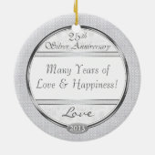 Silver 25th Jubileum, aangepast Ornament voor foto (Achterkant)