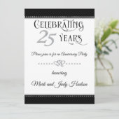 Silver 25th Jubileum Celebration Kaart (Staand voorkant)