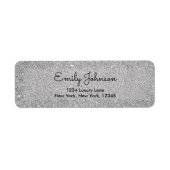 Silver 25th Jubileum Faux Glitter Sparkle Etiket (Voorkant)