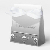 Silver 25th Jubileum Favor Box Bedankdoosjes (Voorkant Zijde)