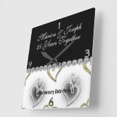 SILVER 25th Jubileum GIFT Wall Clock Vierkante Klok (Hoek)