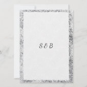 Silver 25th Jubileum Glitter Elegant Chic Kaart (Achterkant)