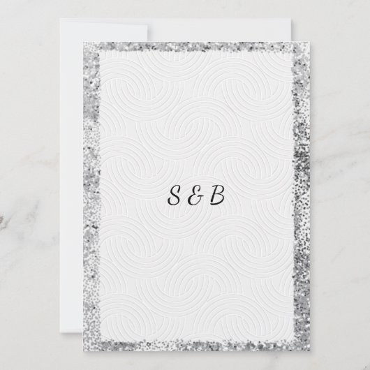 Silver 25th Jubileum Glitter Elegant Chic Kaart (Achterkant)