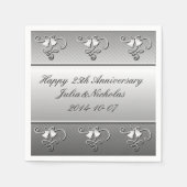Silver 25th Jubileum Napkins Servet (Voorkant)
